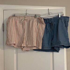 LOFT  Shorts in Pink Stripe and Blue